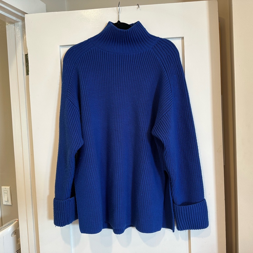 COS Royal Blue Mock Turtleneck Sweater